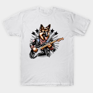 German Shepherd Playing Guitar T-Shirt